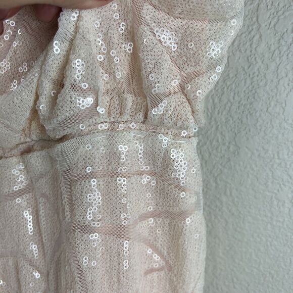 Slate And Willow Dress Women 4 Pink‎ Maxi Sequins Classic Wedding Guest Spring - Picture 7 of 12